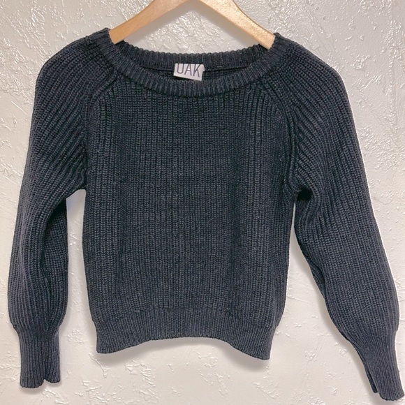 OAK merino wool cropped sweater black small - Picture 1 of 5